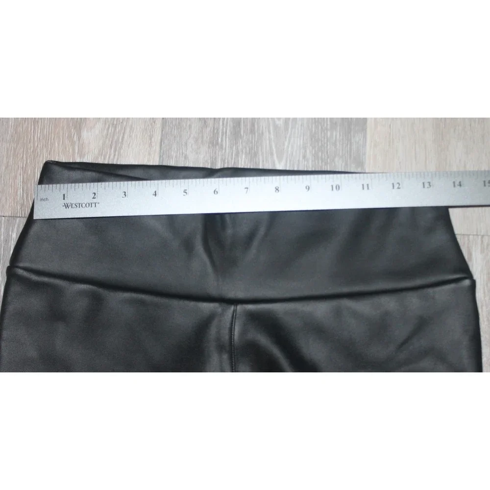 Faux Leather Black Leggings Pants Size XL High Waist Robert Matthew - Picture 1 of 7